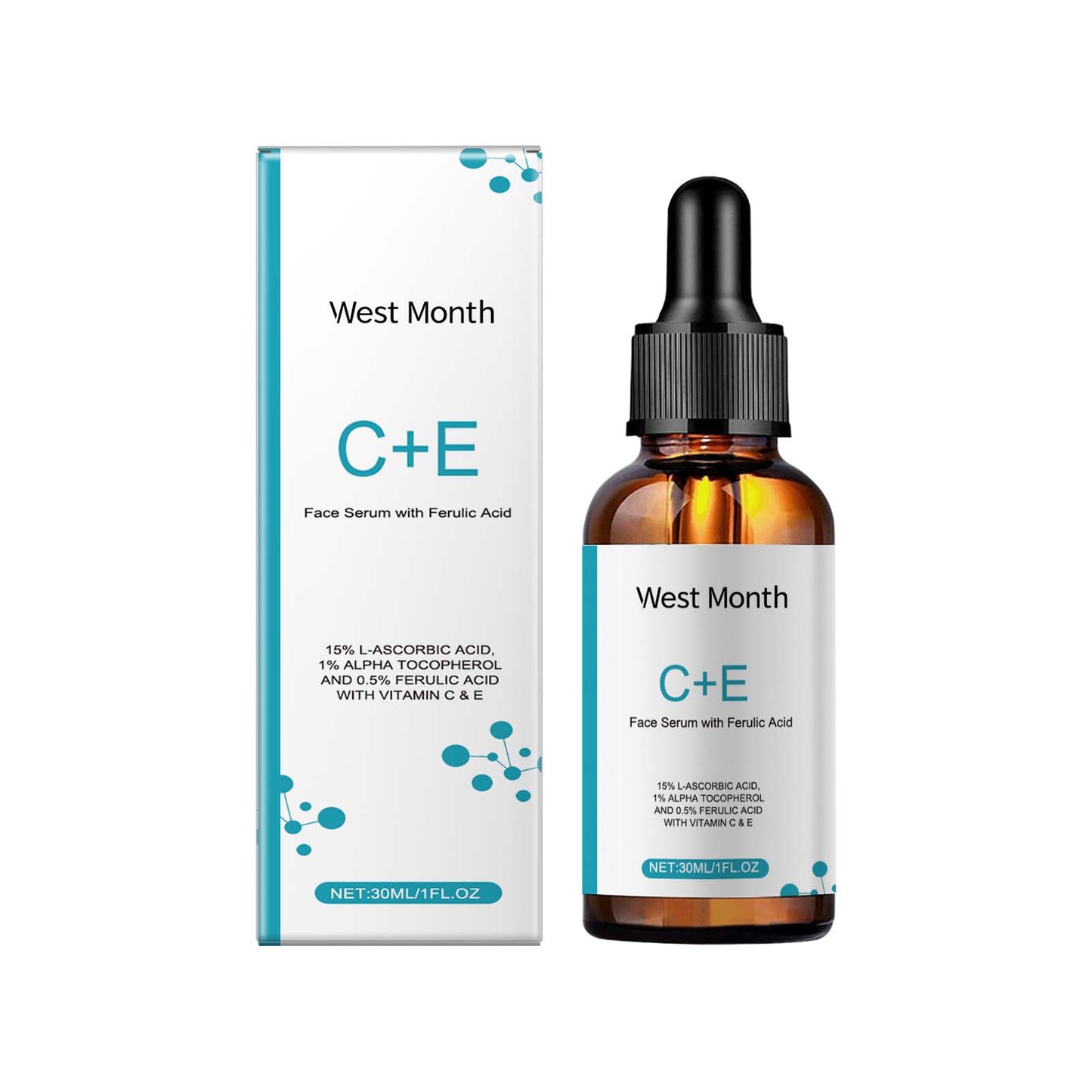 West&Month Vitamin C Facial Serum, Moisturizing, Moisturizing, Brightening And Revitalizing Skin Care