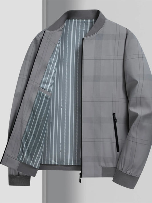 Men's Plus Size Zip Up Long Sleeve Jacket