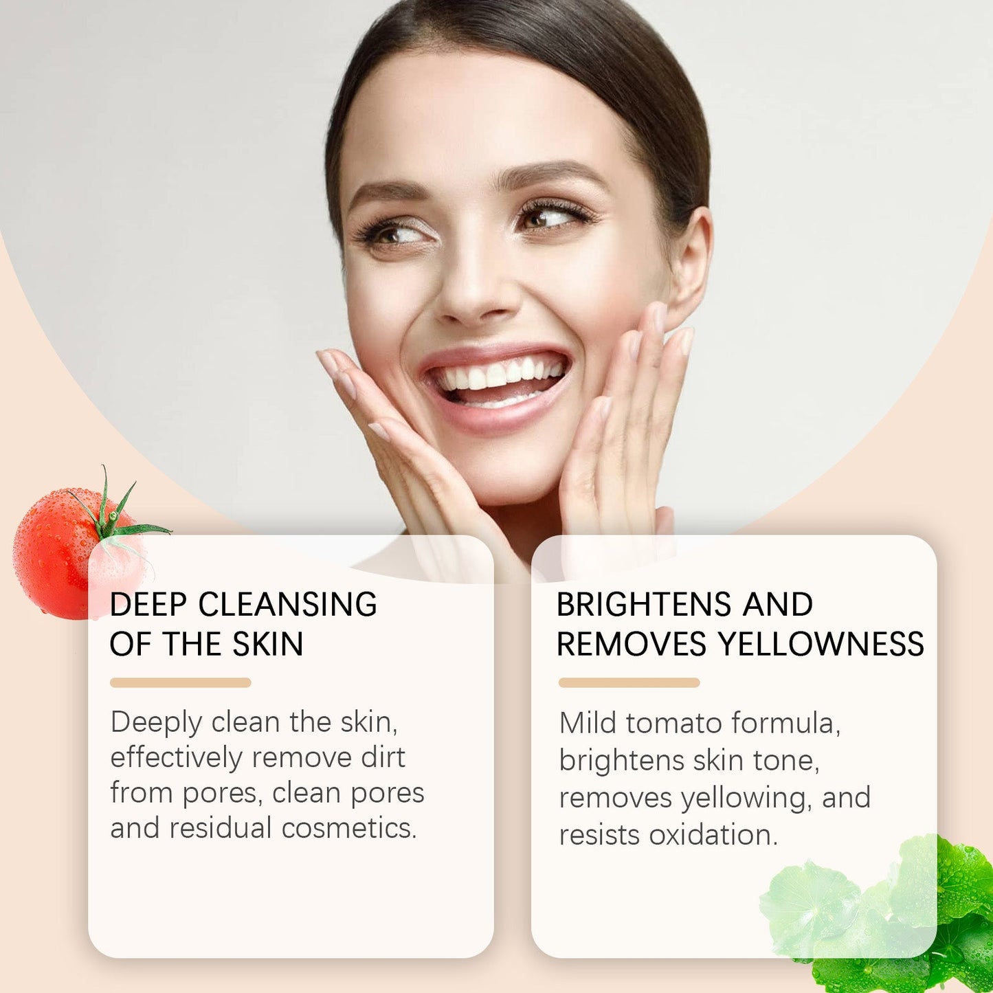 Hoygi Tomato Cleanser Gently Cleans Skin Pores Refreshing Oil Control Moisturizing Skin Cleanser