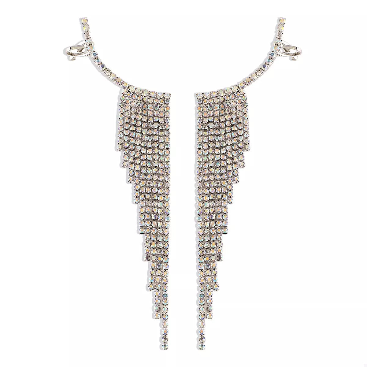Rhinestone Fringe Earrings