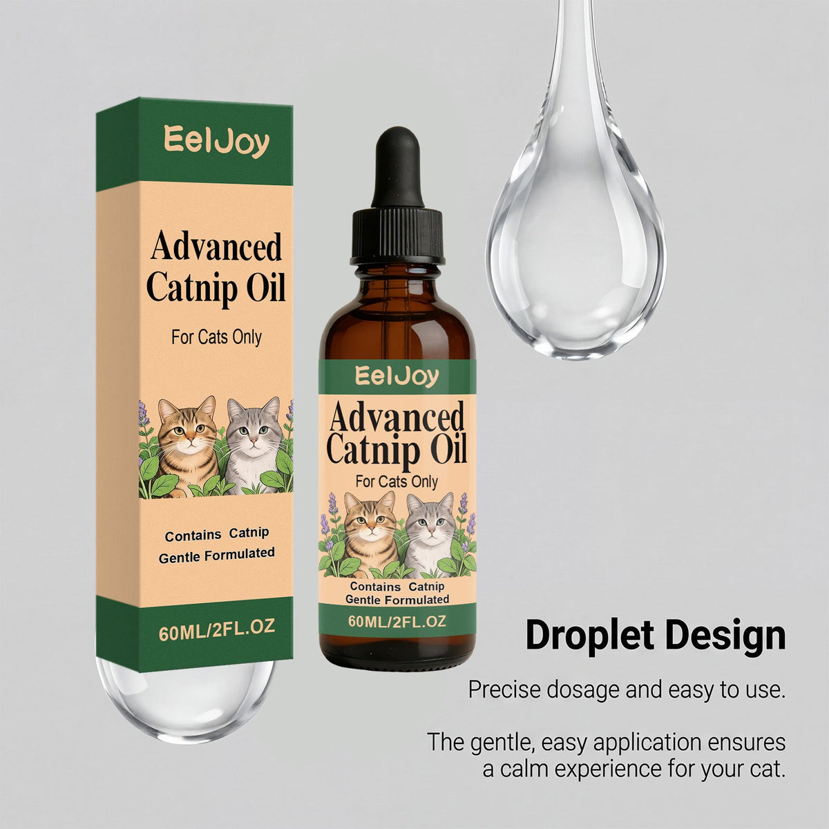 Cat Peppermint Oil Drops Gentle Formula For Comfort And Care, Helping To Regulate Your Pet's Daily Stress Response