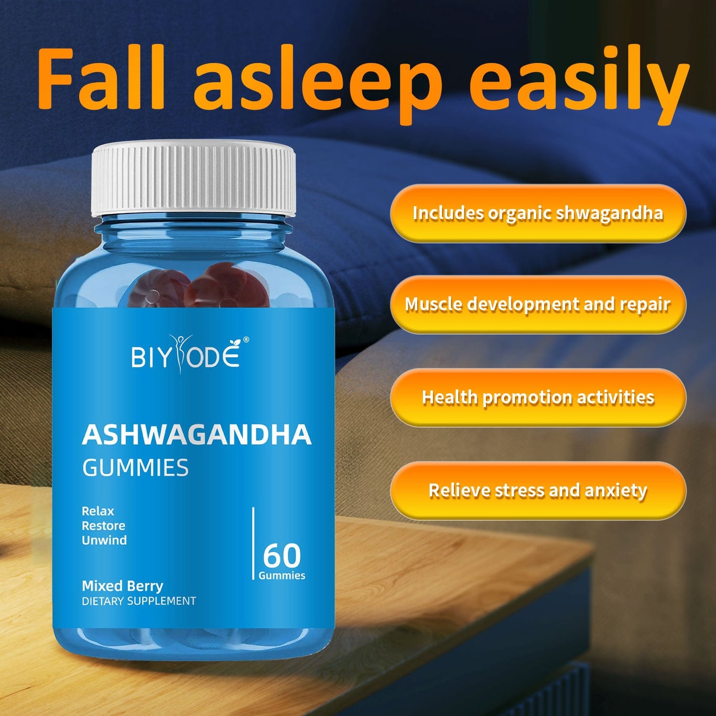 Biyode Effective Formula Relaxation Relief Ashwagandha Gummies