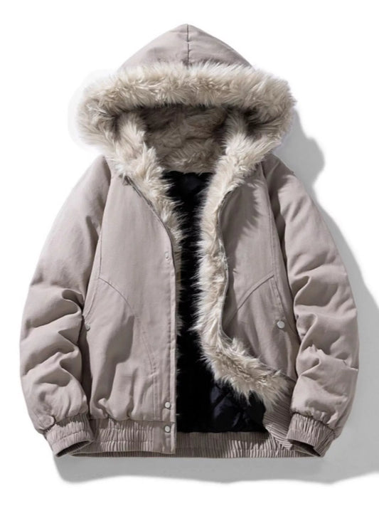 Men's Plus Size Zip Up Hooded Winter Coat