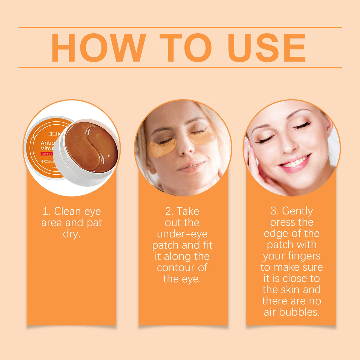 EELHOE Vitamin C Under-Eye Patch Eye Bag Care Cools And Moisturizes The Skin Around The Eyes