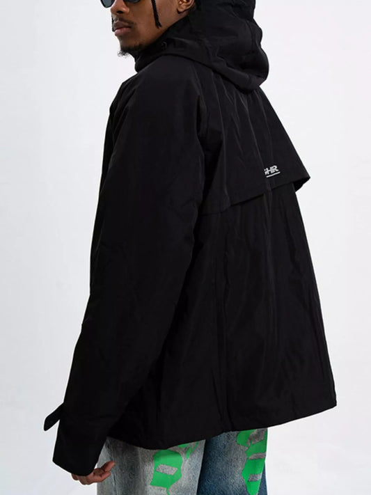 Men's Long Sleeve Hooded Windbreaker Jacket