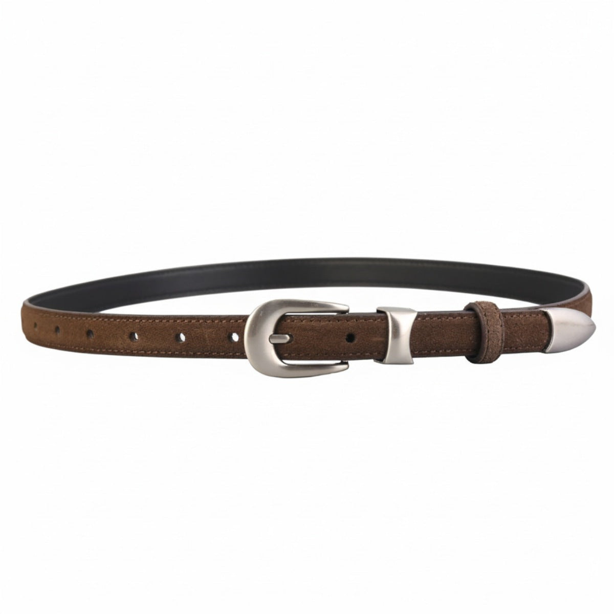 Skinny Belt with Silver Buckle