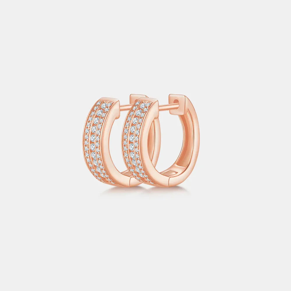 Moissanite 925 Sterling Silver Huggie Earrings