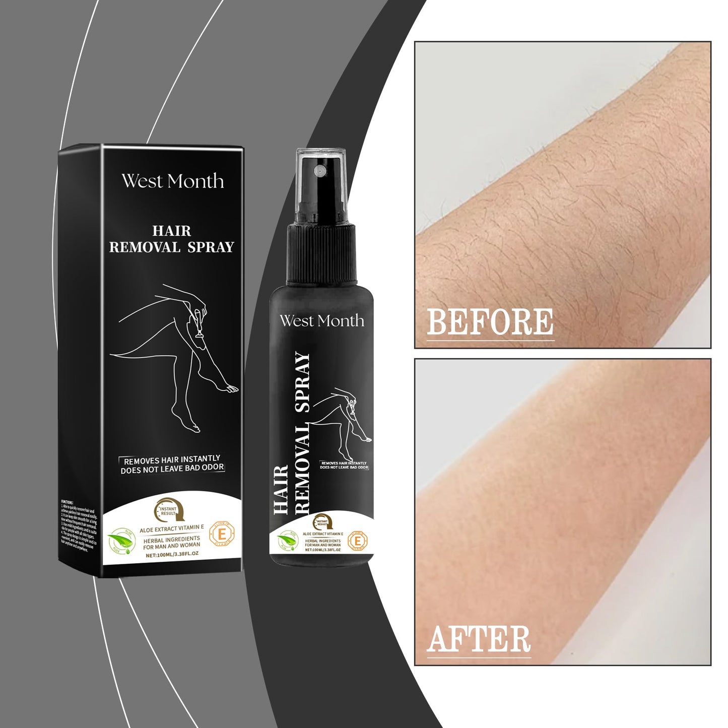 West&Month Cleansing Spray, Refreshing And Gentle Cleansing And Smoothing Body And Skin Spray All Over Armpit Hair Arms