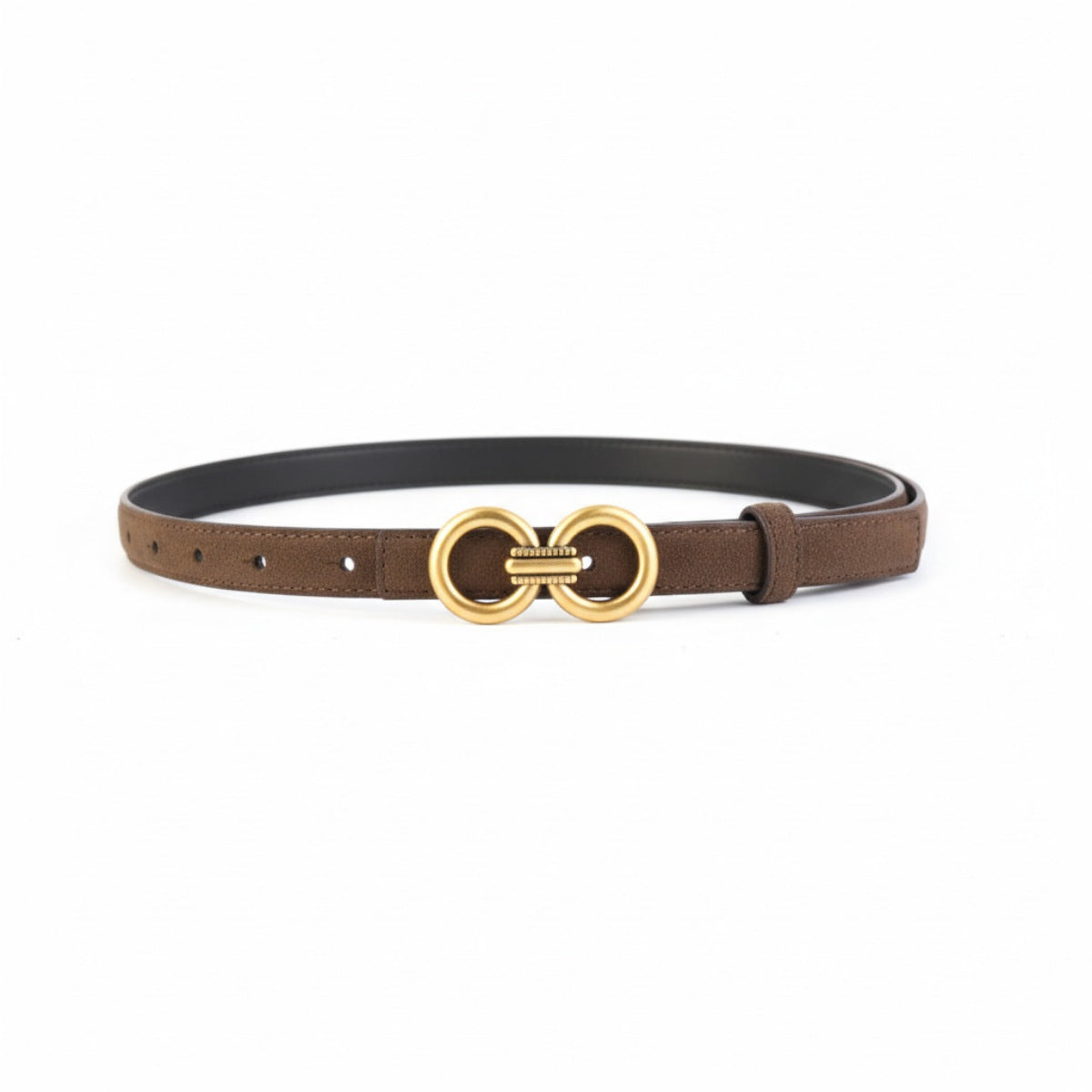 Golden Double Circle Buckle Belt