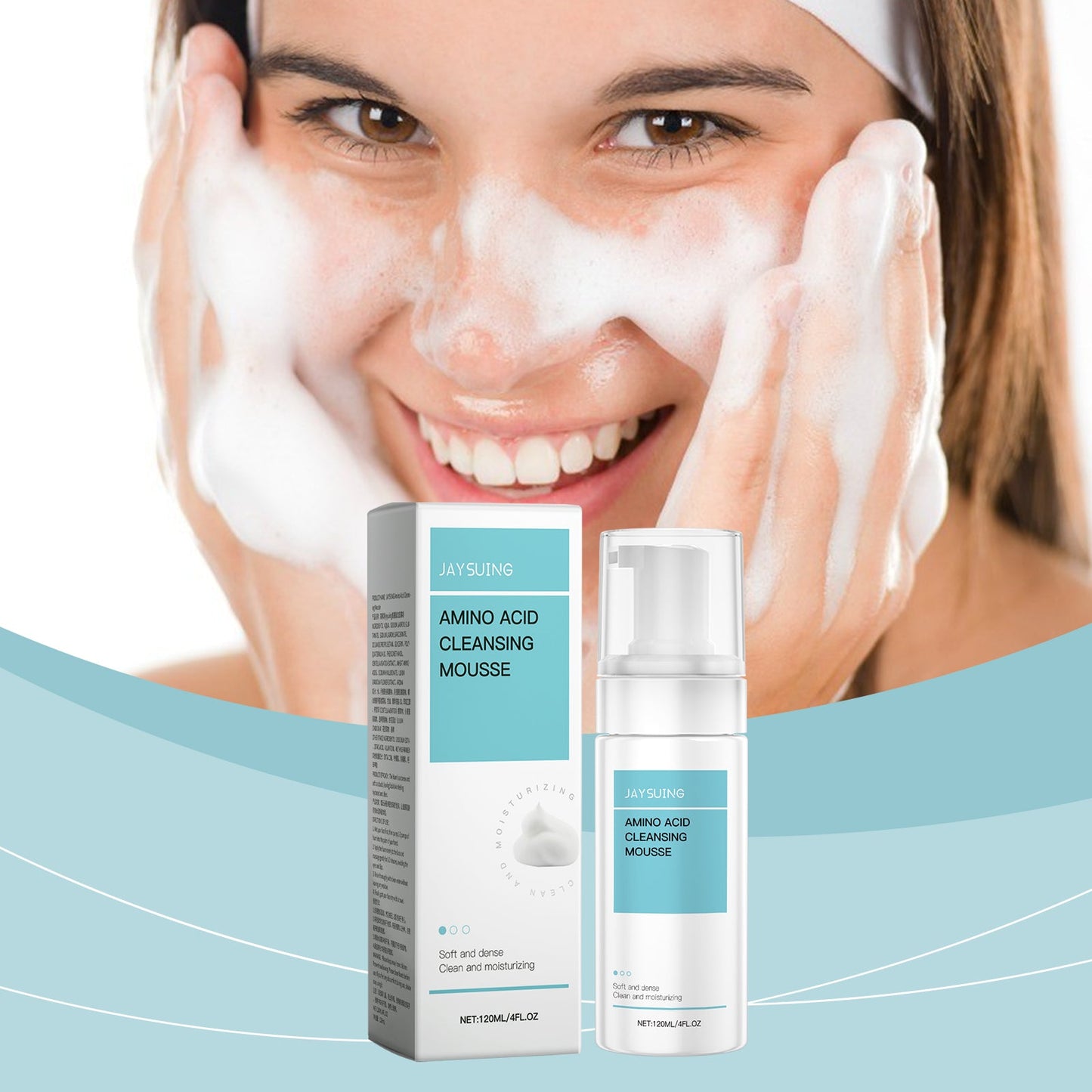 Jaysuing Amino Acid Cleanser Mousse Face Gently Cleanses, Hydrates And Moisturizes Facial Skin Repairing Cleanser