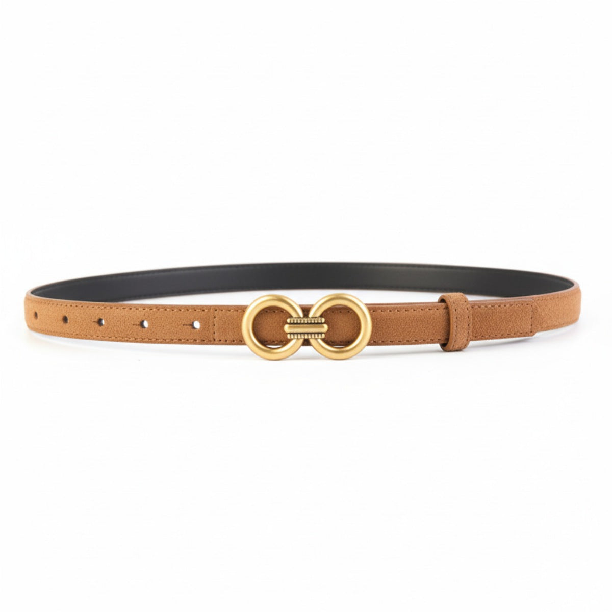 Golden Double Circle Buckle Belt