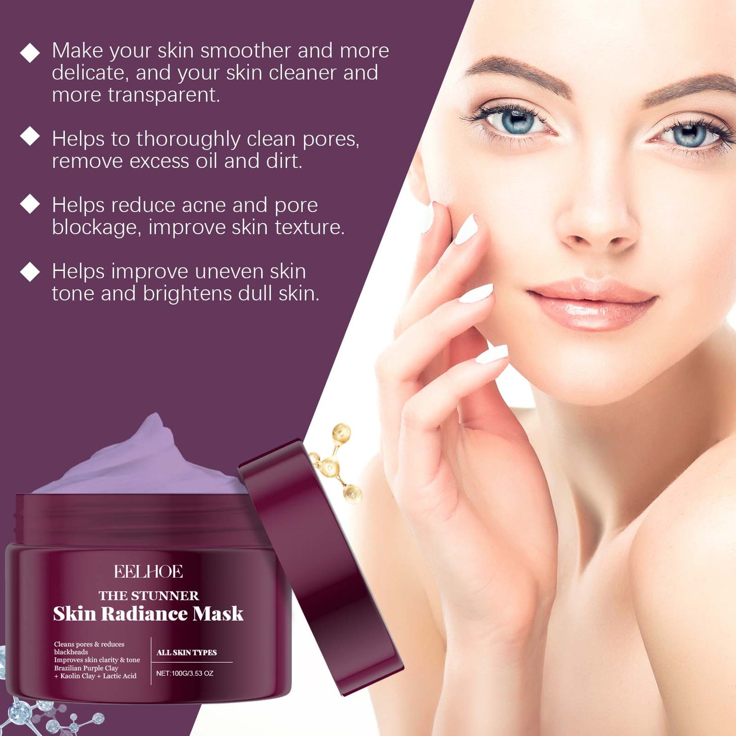 EELHOE Moisturizing Brightening Mask, Hydrating And Moisturizing Face Firming And Moisturizing Skin Smear Treatment Mask