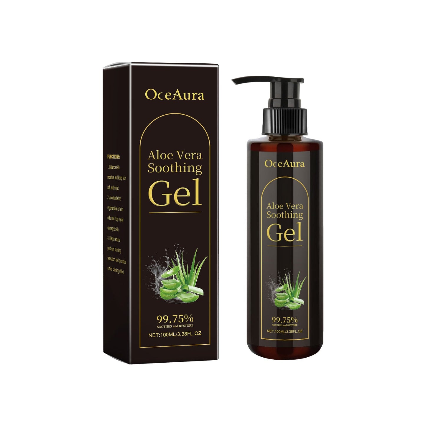 OceAura Aloe Vera Leaf Soothing Gel, Moisturizing Gentle And Comfortable Skin Moisturizing And Hydrating Skin Care Gel