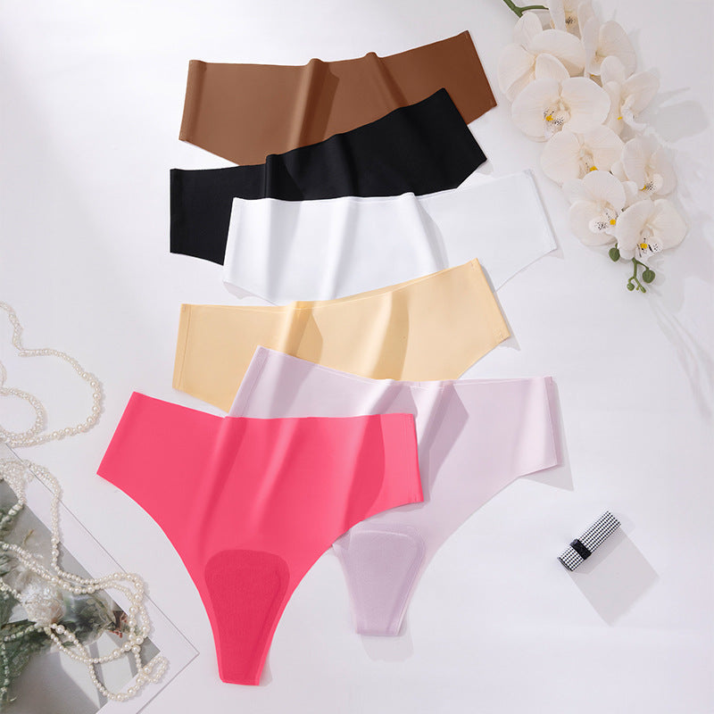 Plus-size Ice-silk Seamless Womens Sports Yoga Panties