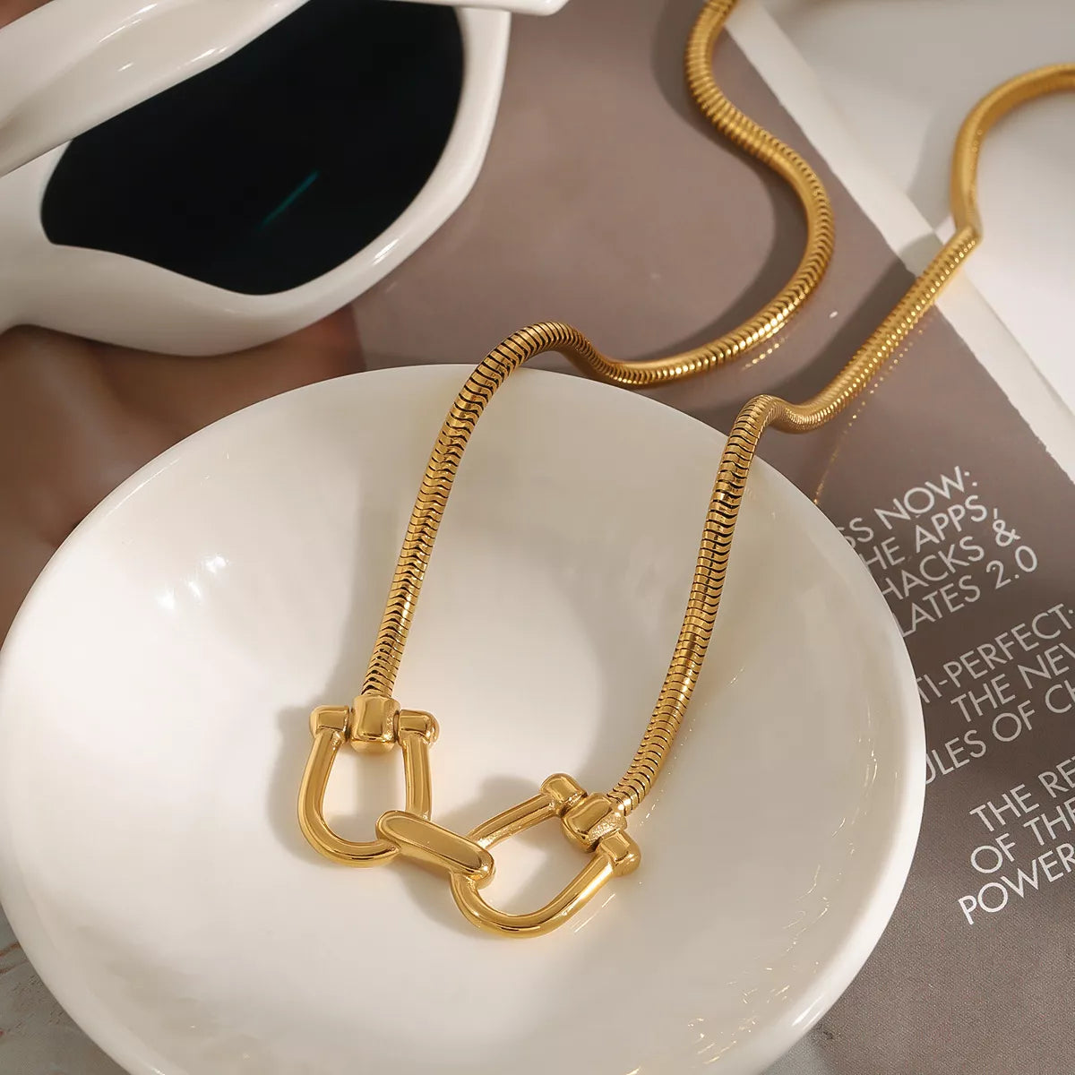 18K Gold-Plated Horseshoe Necklace