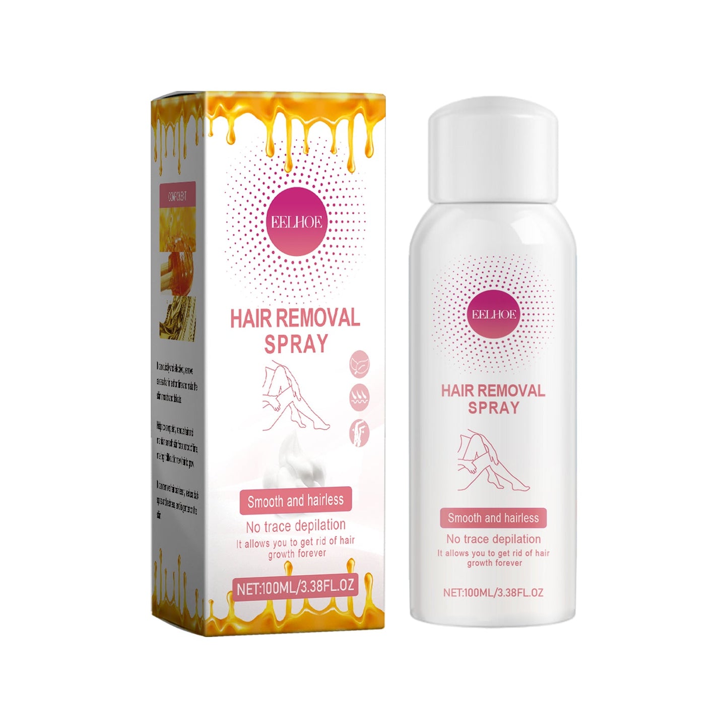 EELHOE Hair Removal Spray, Underarm Quick Hair Removal Gentle Pore Contraction Smooth Delicate Cleansing Spray