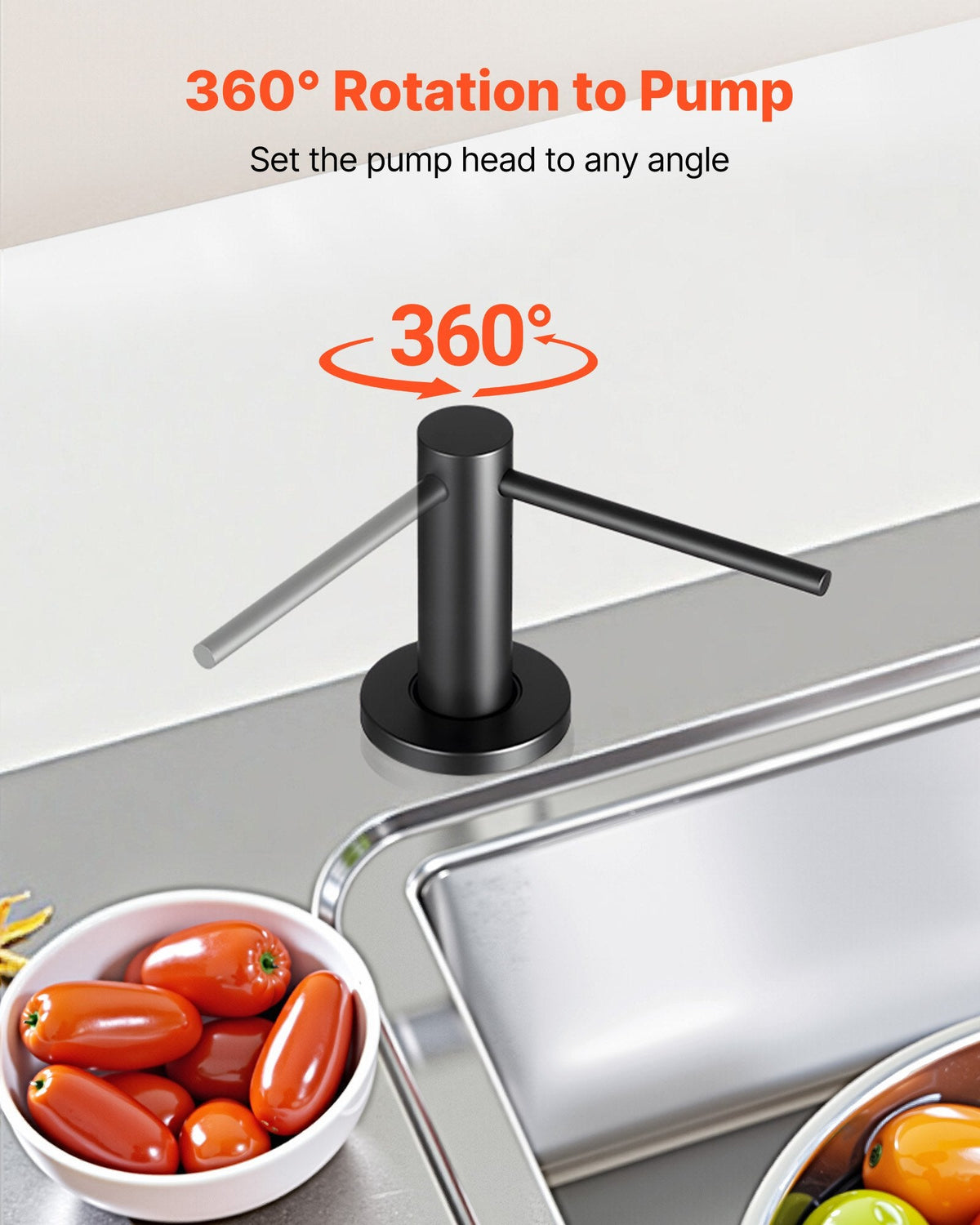 Built In Soap Dispenser For Kitchen Sink Stainless Steel With 17oz Bottle
