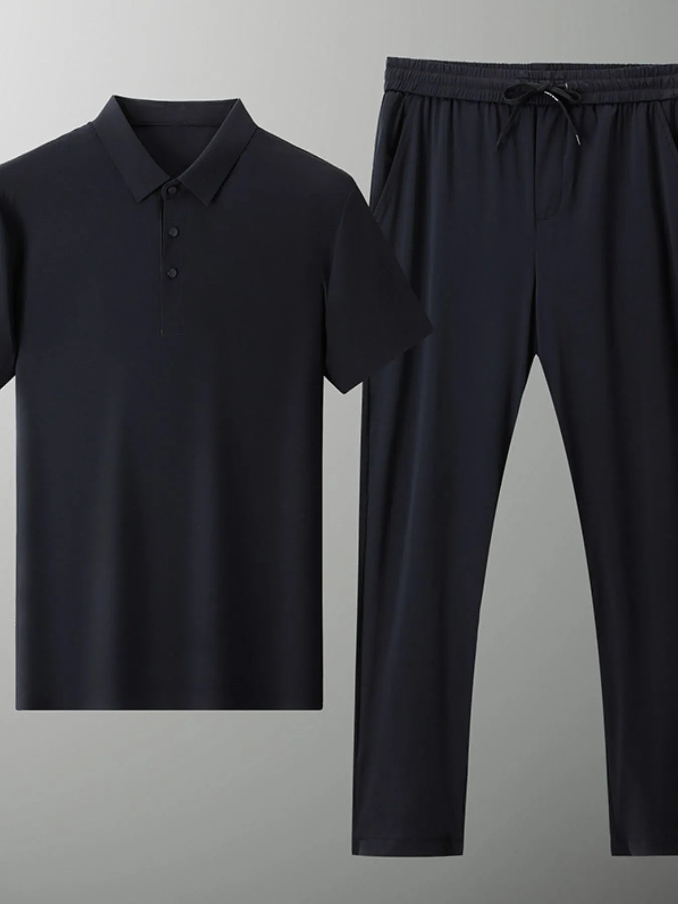 Men's Full Size Button Detail Short Sleeve Polo Plus Size
