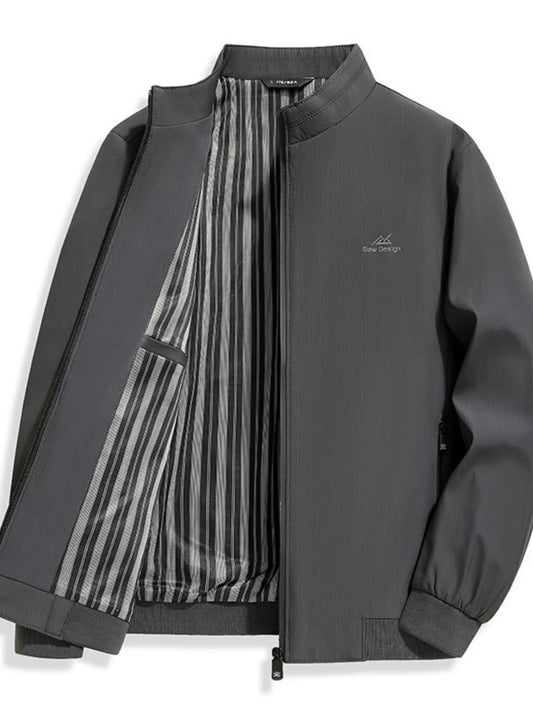 Men's Plus Size Zip Up Long Sleeve Jacket