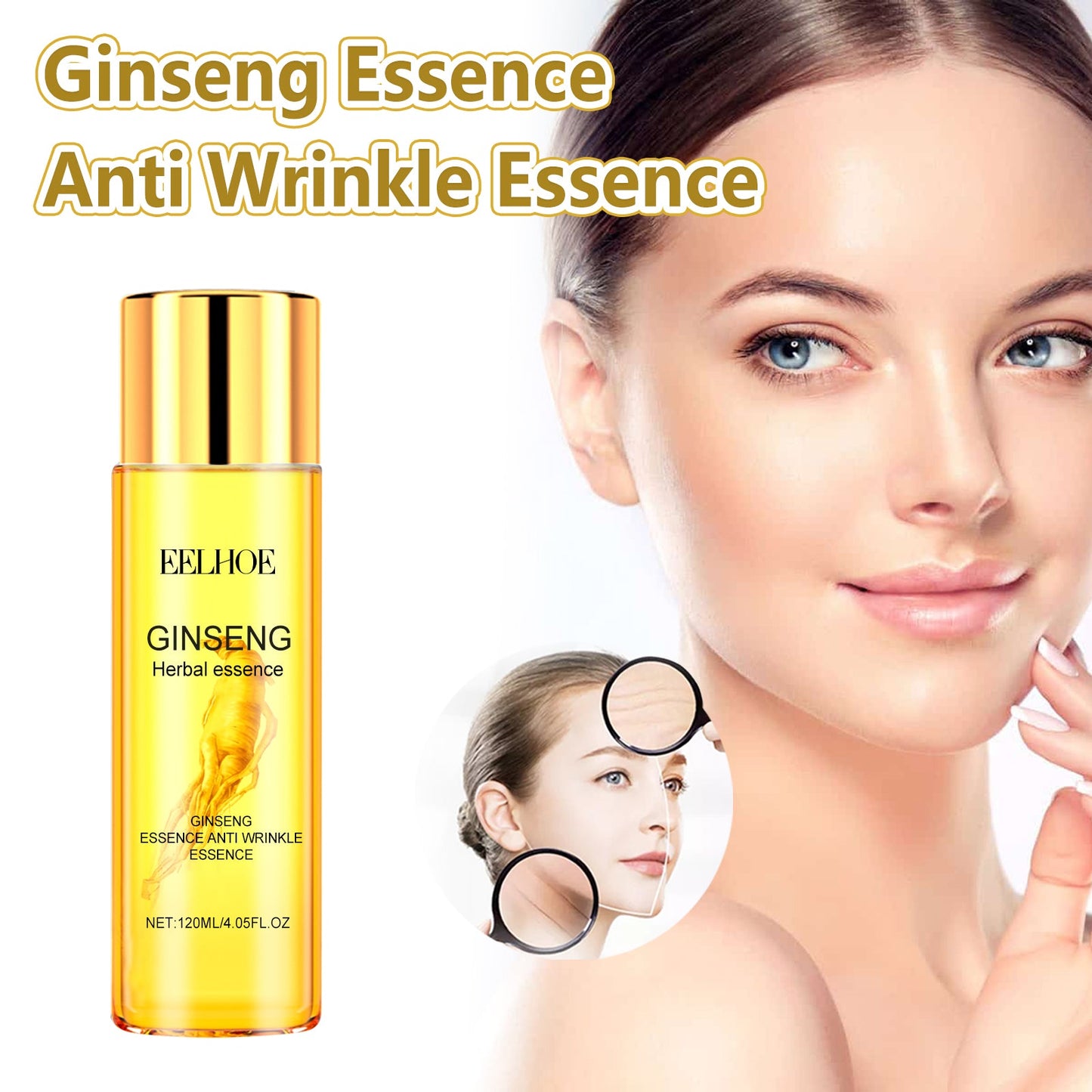 EELHOE Ginseng Essence Anti Wrinkle Essence, Wrinkles Firming Facial Skin Smooth And Tender And Elastic