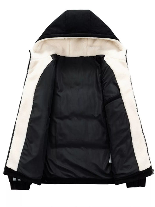 Men's Plus Size Hooded Zip Up Padded Jacket