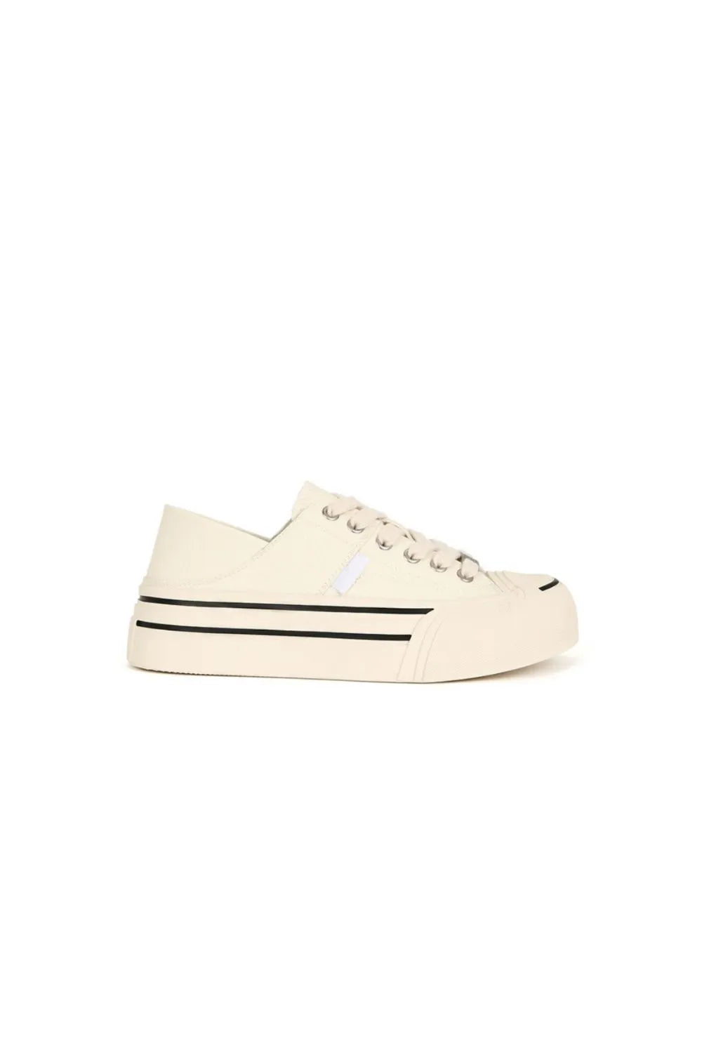 Round Toe Lace Up Platform Canvas Sneakers