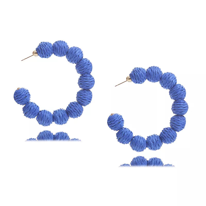 Raffia Grass C-Hoop Earrings