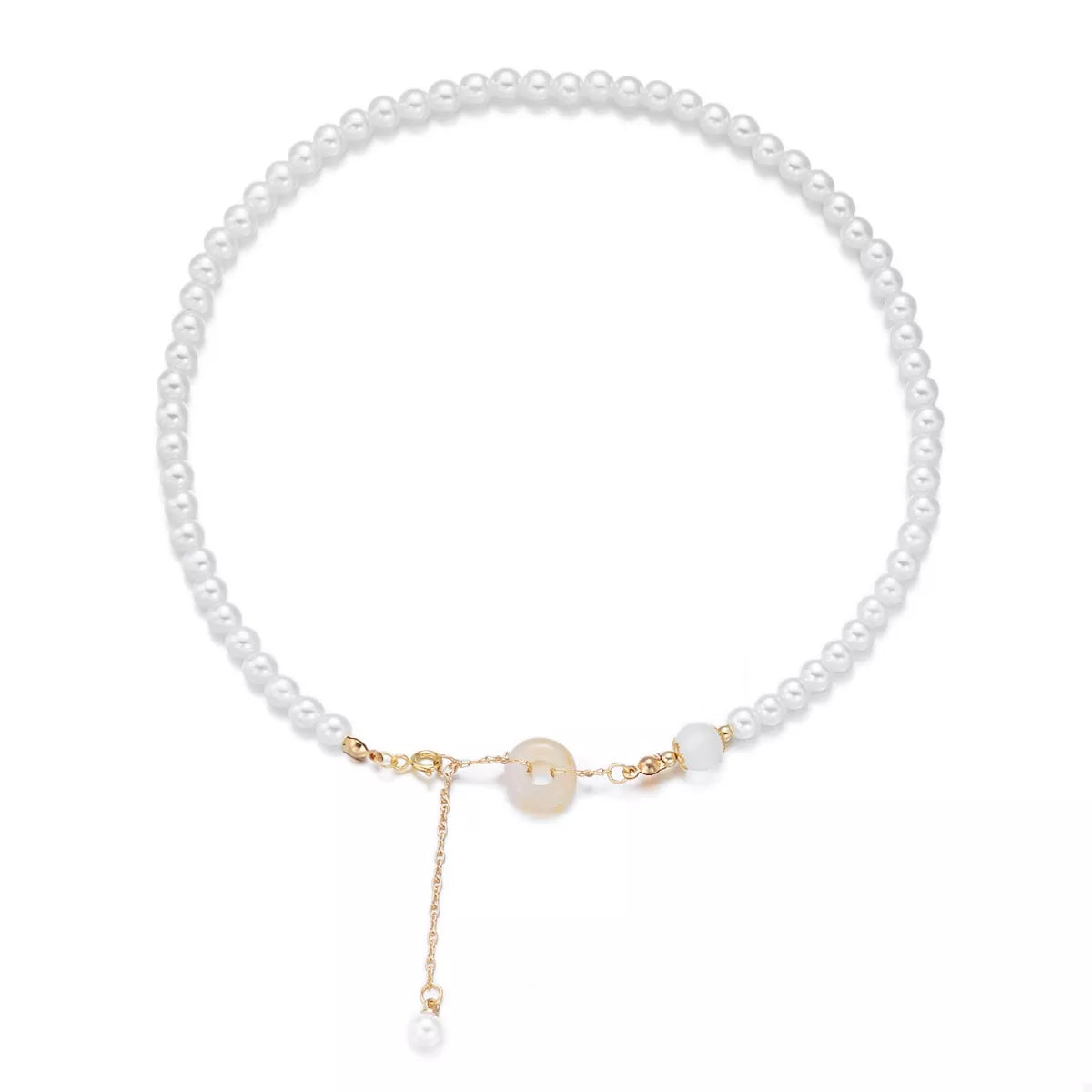 Synthetic Pearl 18K Gold-Plated Resin Pendant Necklace