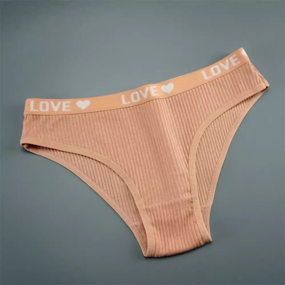 V-shaped Lady's Pure Cotton Ribbed Panties