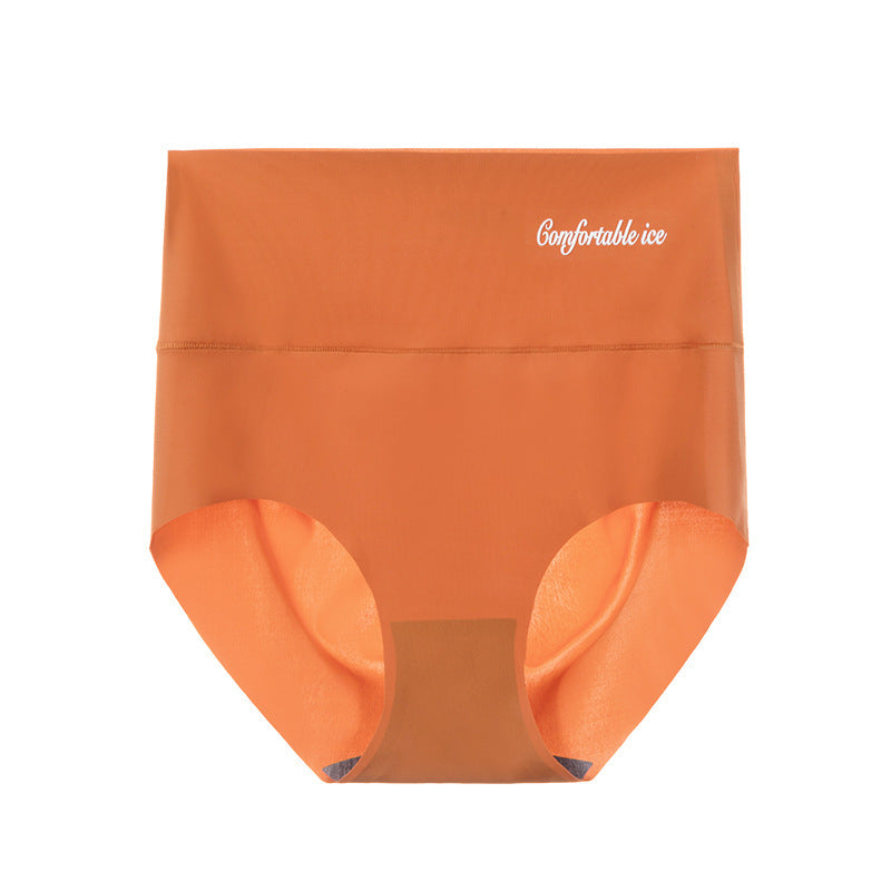 High Waist Ice Silk Seamless Belly And Hip Lift Panties