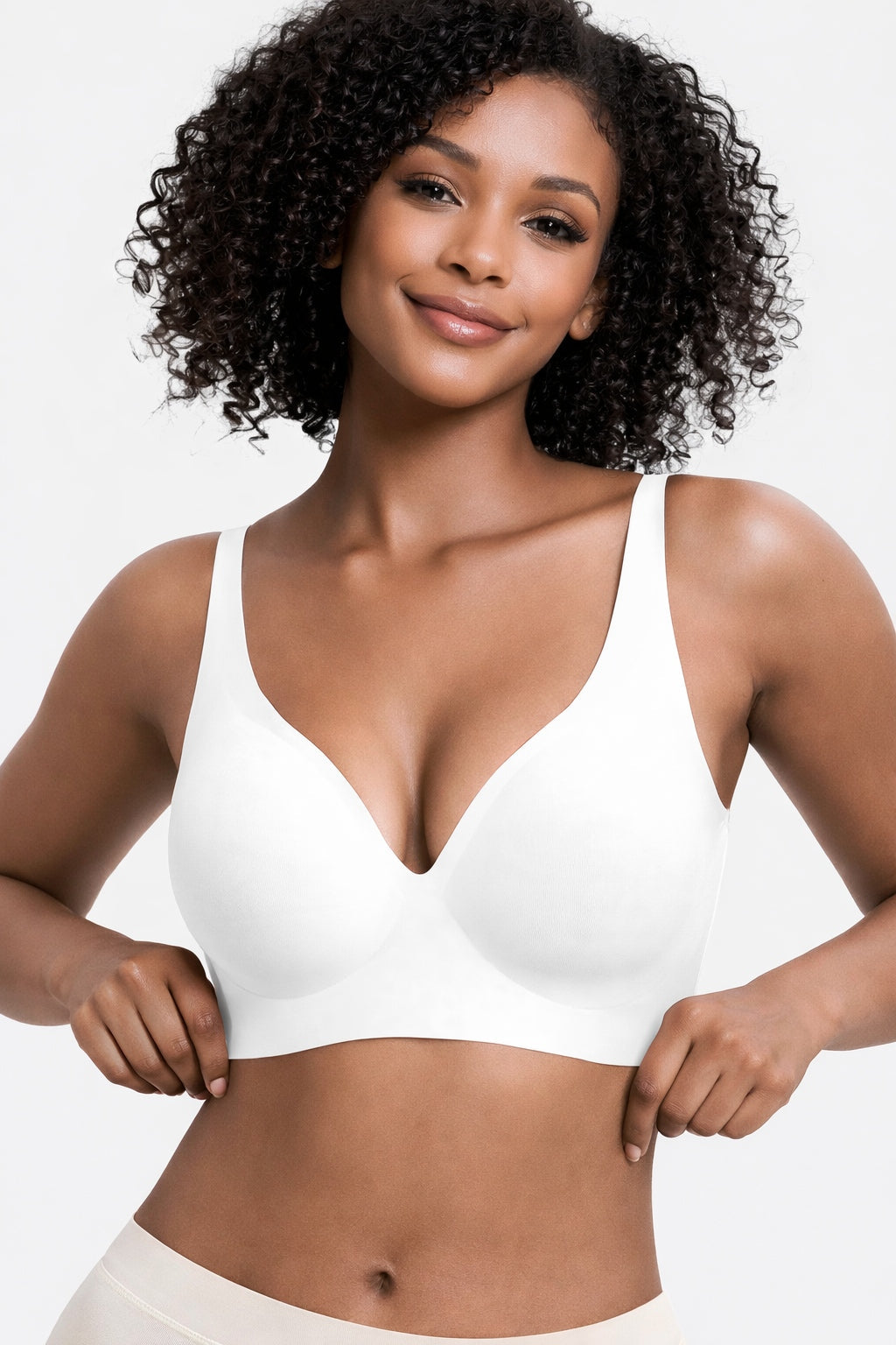 Jelly Wireless Womens Comfortable Wireless Bras Push Up Bralettes Seamless Tshirts Bras Deep V Everyday Bras