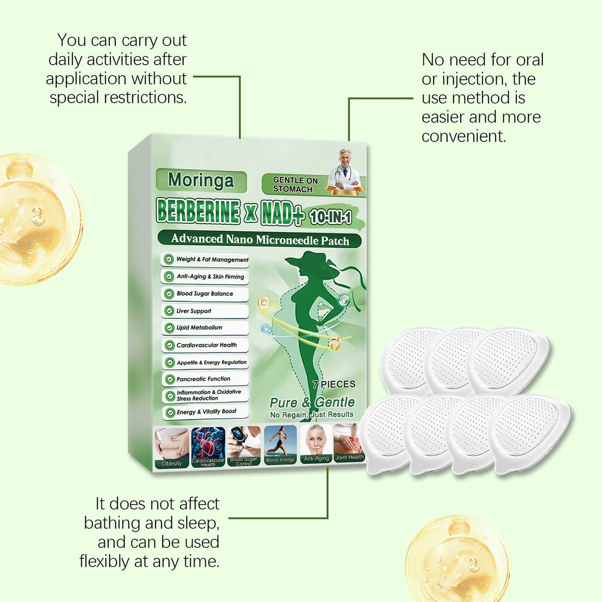Moringa Advanced Nano Microneedle Patch, 7 Pieces