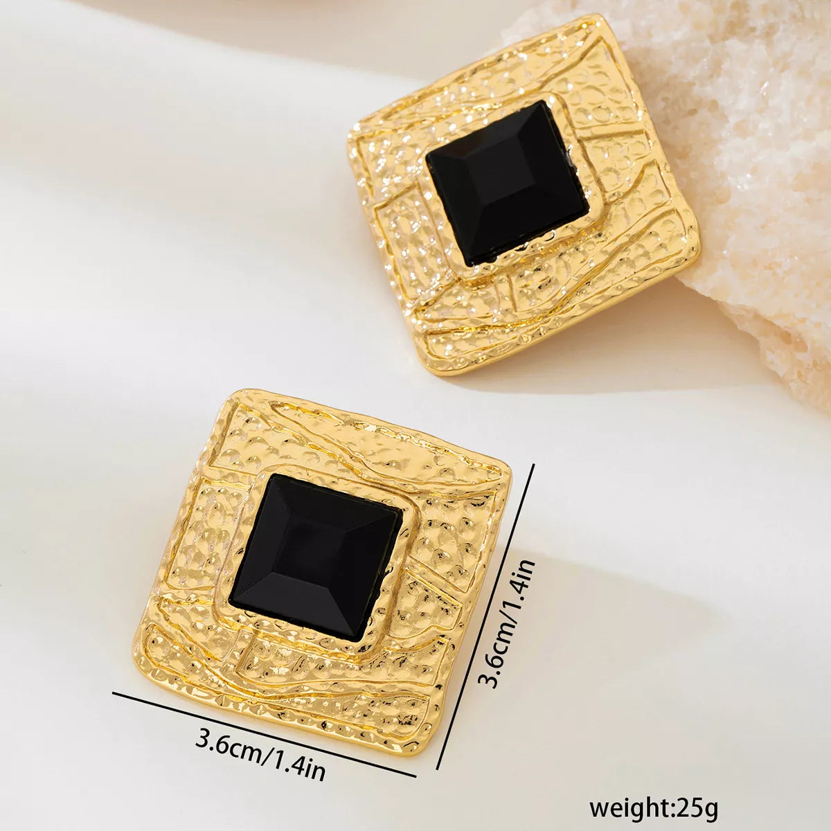 18K Gold-Plated Square Earrings