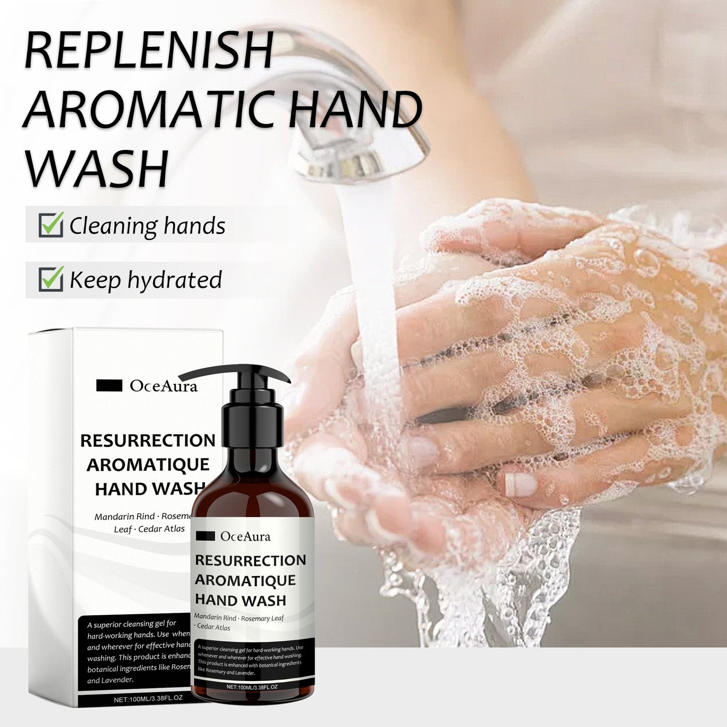 OceAura Aromatic Hand Sanitizer, Perfumed Perfumed Perfumed Hand Deep Cleansing And Gentle Hand Sanitizer