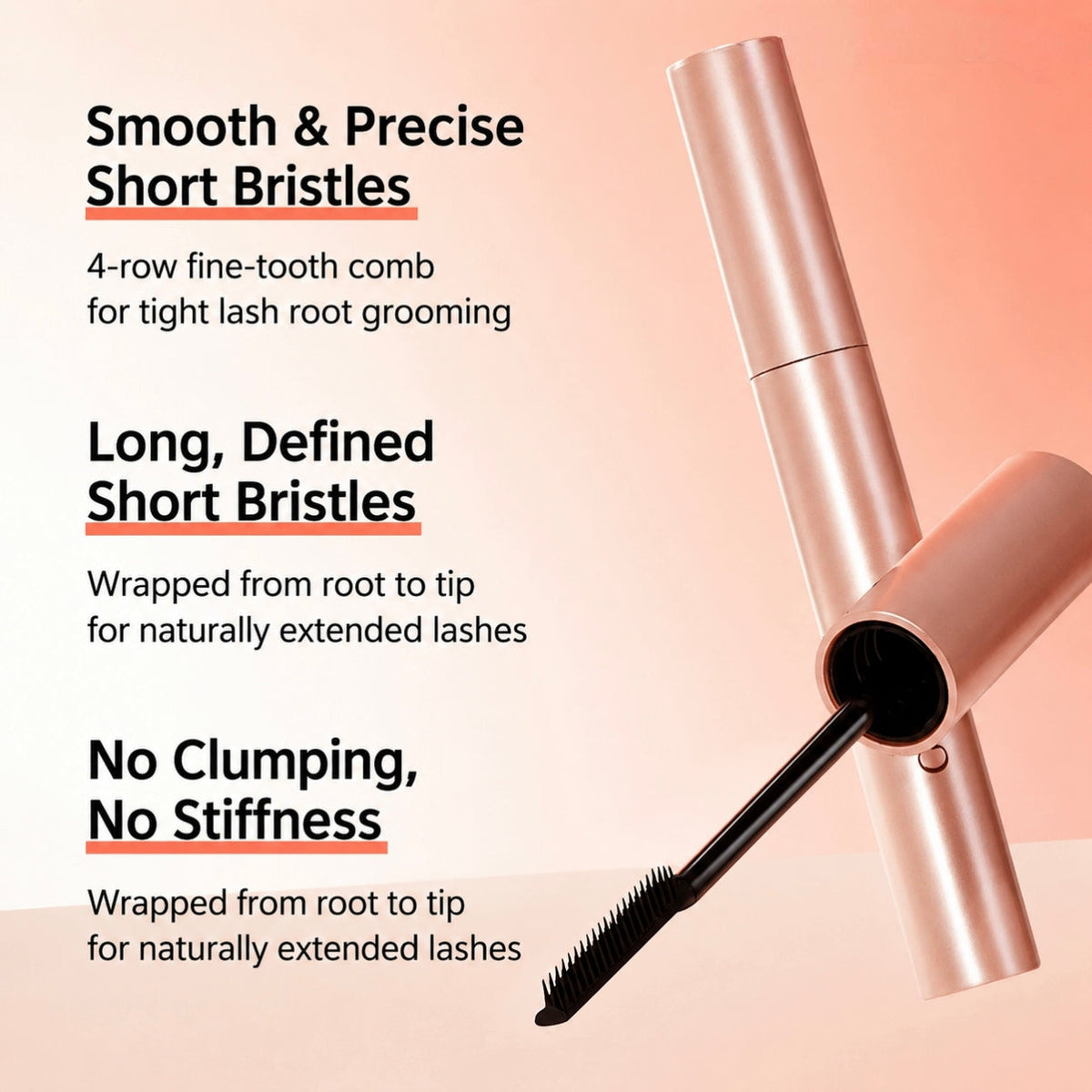 GECOMO Silver Tube Mascara, Waterproof, Long-Lasting