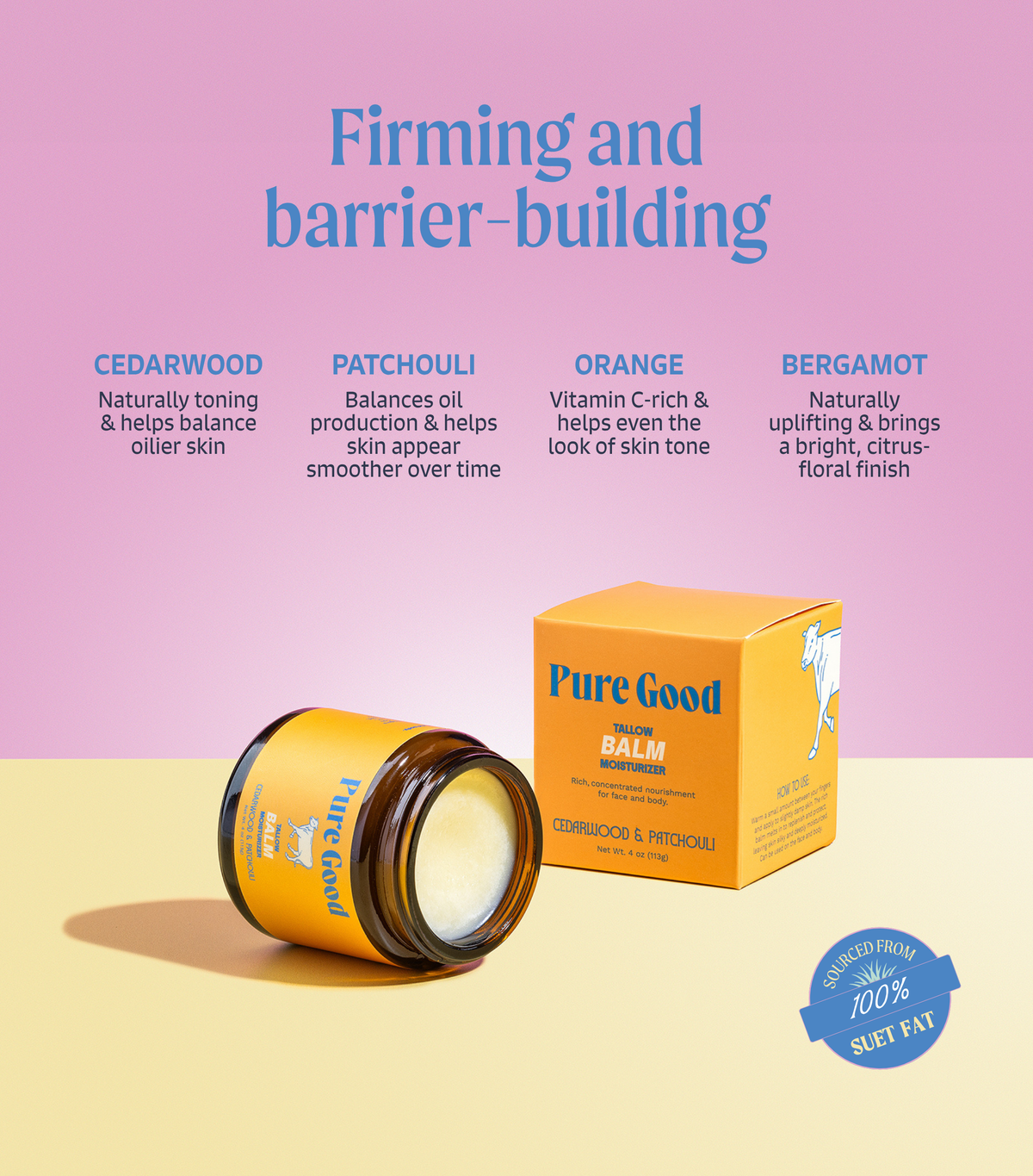 Cedarwood + Patchouli Tallow Balm - Firming & Balancing