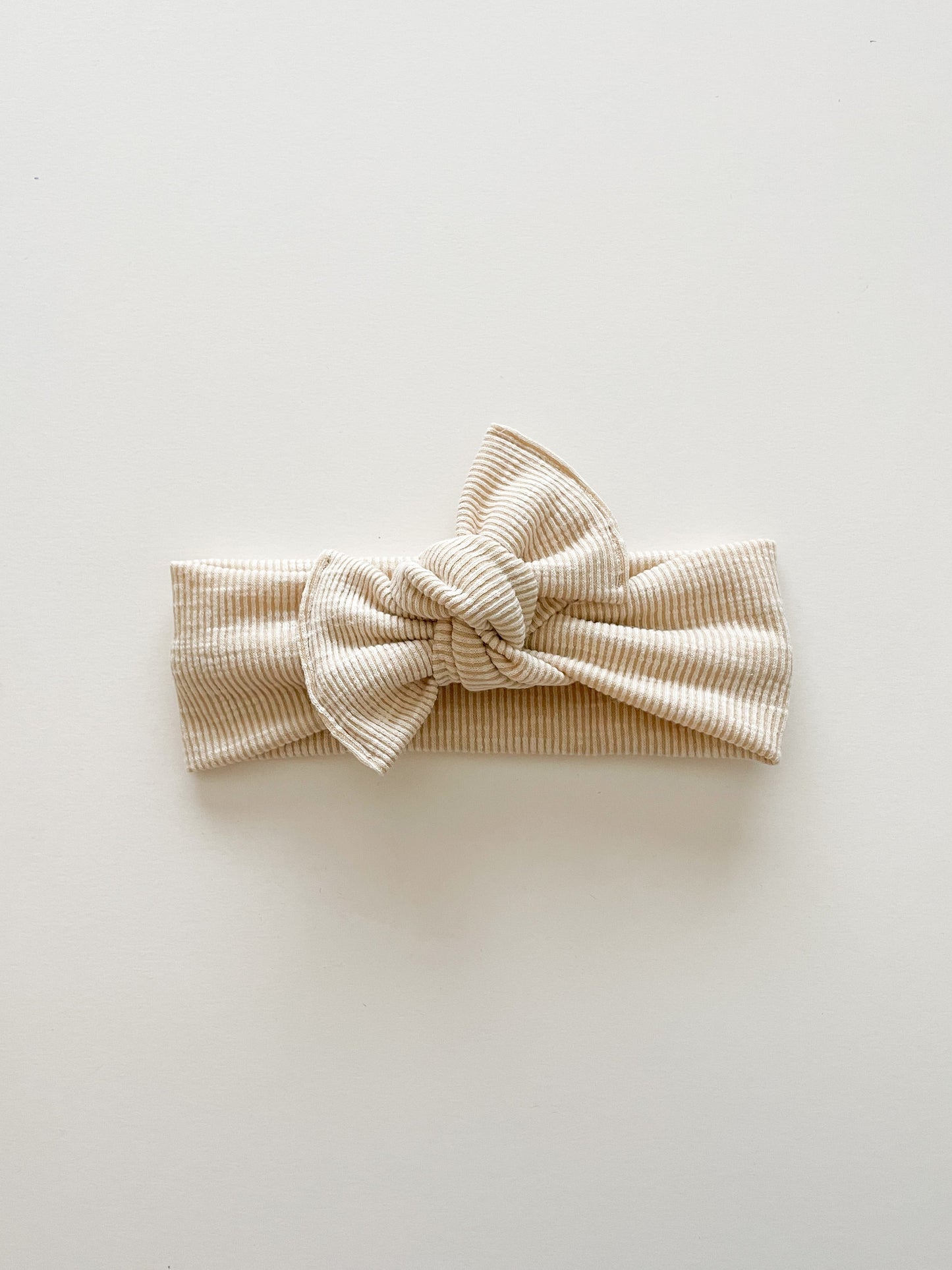 Champagne Ribbed Tie On Headwrap