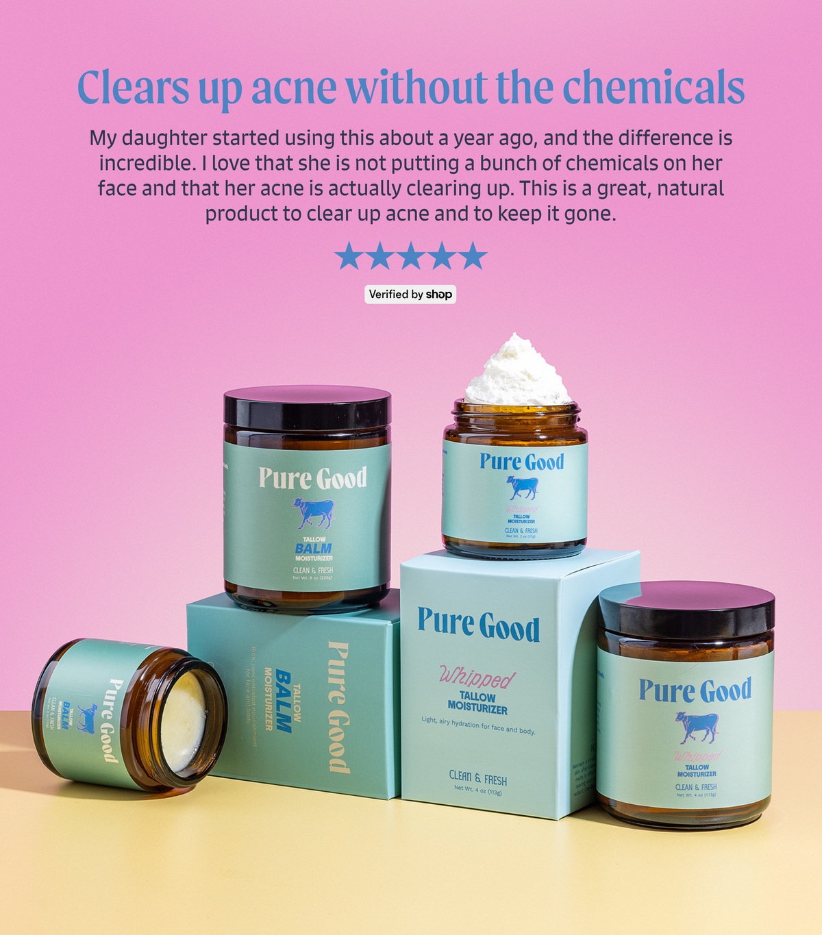 Clean & Fresh Tallow Balm - Cleansing & Acne Prone Skin