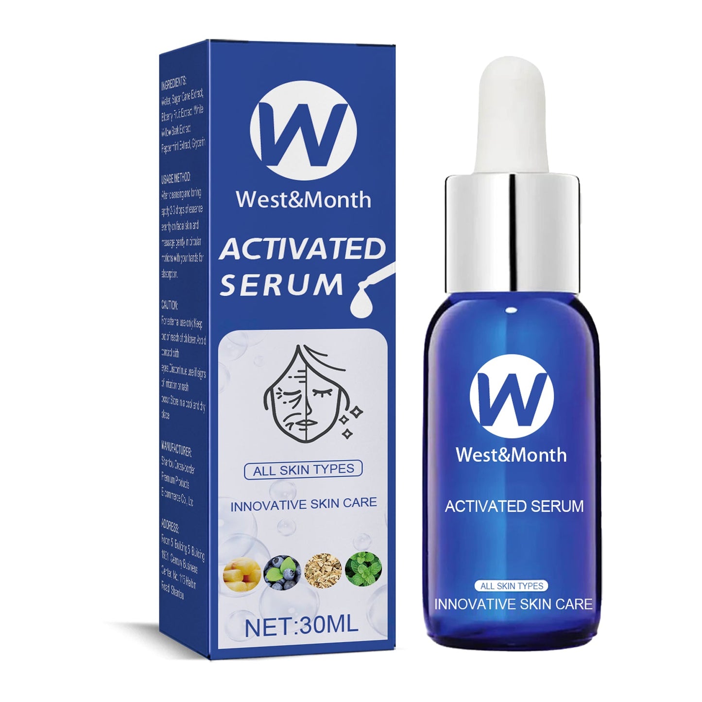 West&Month Facial Treatment Essence Gently Lightens Fine Lines, Firming Skin, Hydrating And Moisturizing Care Essence
