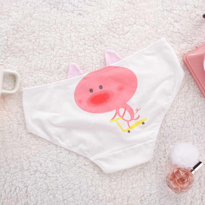 Women's Cotton Shorts Japanese Cute Mid-waist Briefs