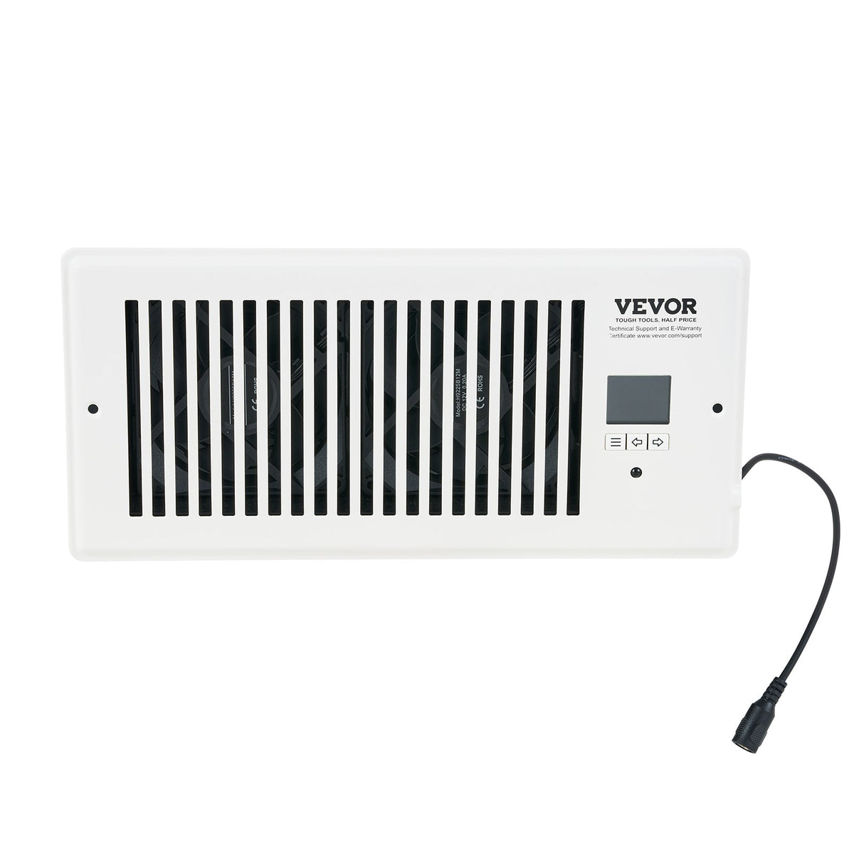 VEVOR Register Booster Fan, Quiet Vent Booster Fan Fits Register Holes, With Remote Control And Thermostat Control, Adjustable Speed For Heating Cooling Smart Vent, White