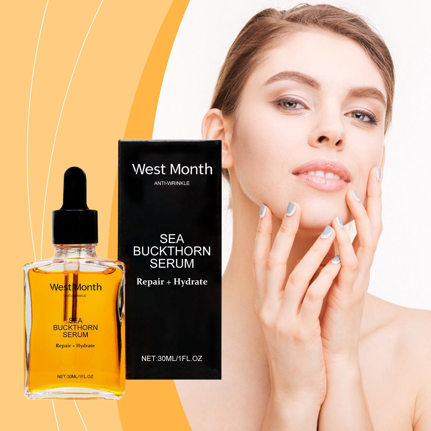 West&Month Sea Buckthorn Moisturizing Essence Gentle Moisturizing Hydrating Moisturizing Firming Skin Tender Essence