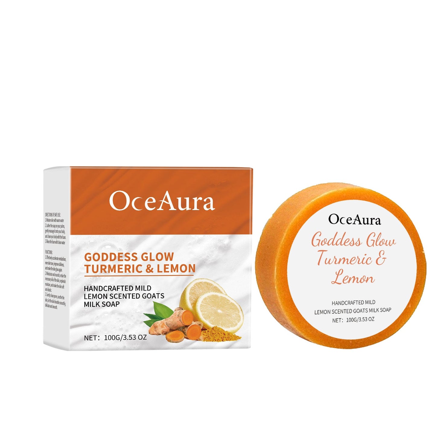 OceAura Turmeric Lemon Bath Soap Gently Cleans And Moisturizes Skin And Brightening Body Bath Soap