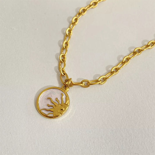18K Gold-Plated Titanium Steel Pendant Necklace