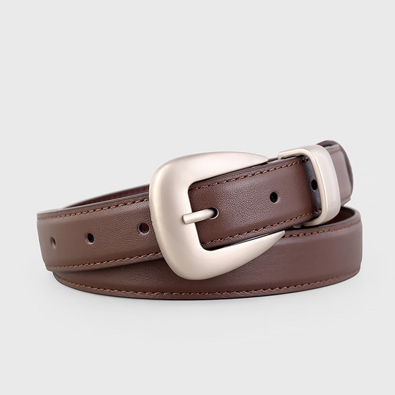 Buckle Skinny Leather Belt