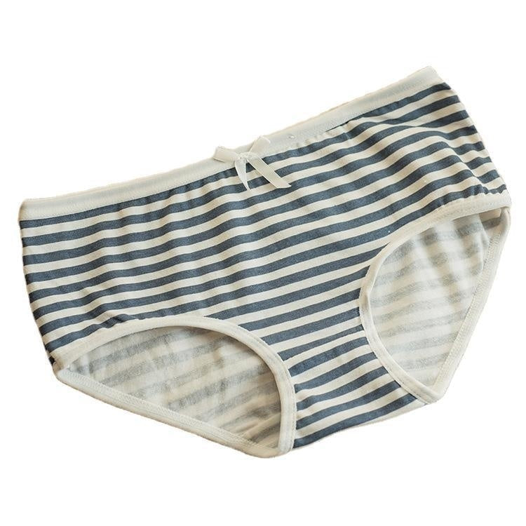 Striped Navy Style Bow Cute Women's Panties