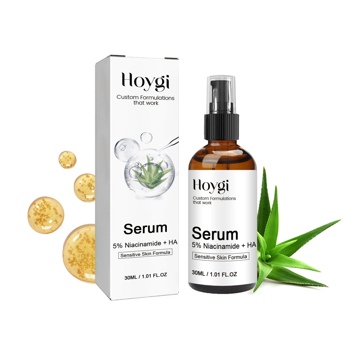 Hoygi 5% Niacinamide+ HA Serum, Moisturize And Moisturize The Facial Skin, Tighten The Anti-Aging And Weaken The Law Of Fine Lines