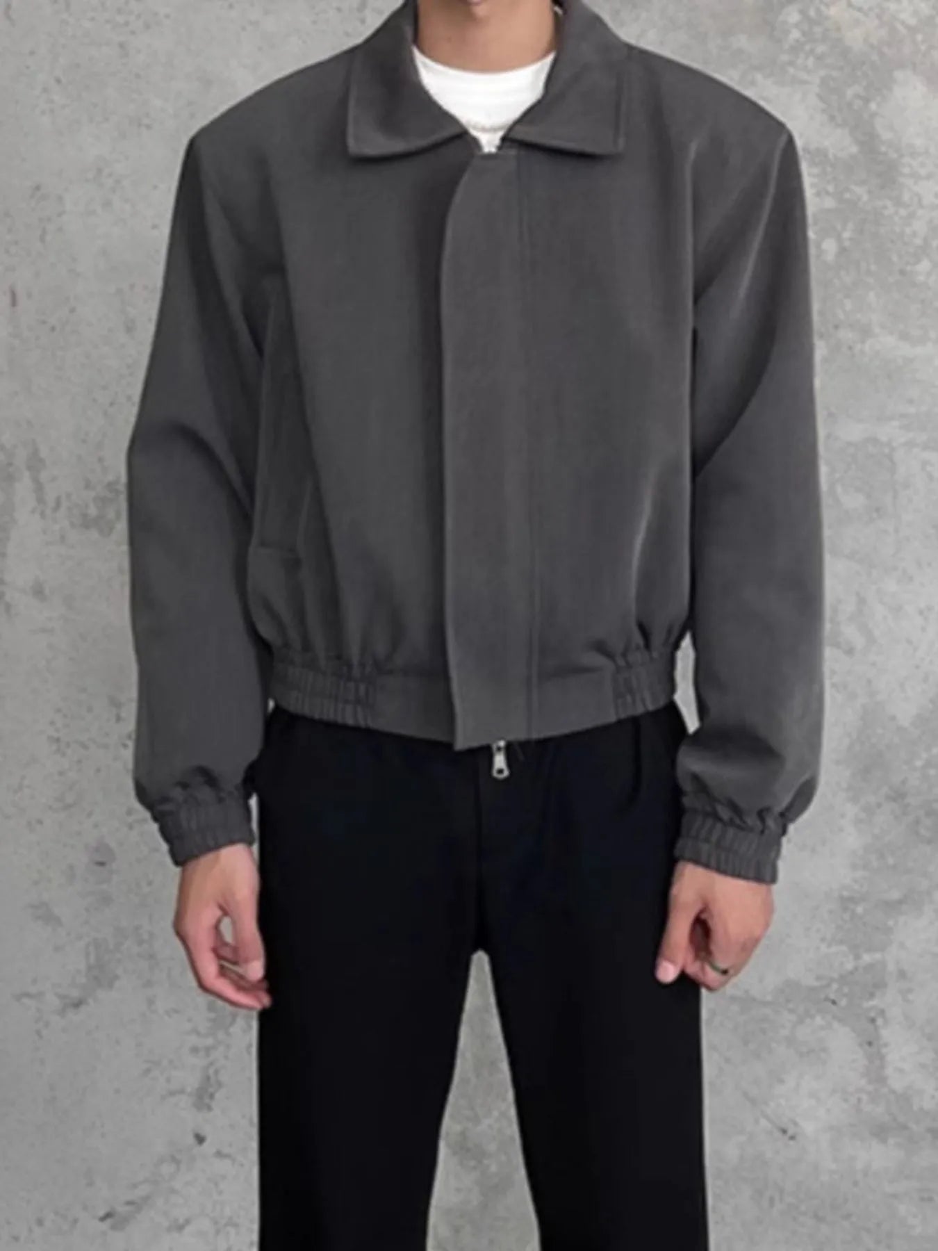 Men's Plus Size Zip Up Long Sleeve Jacket