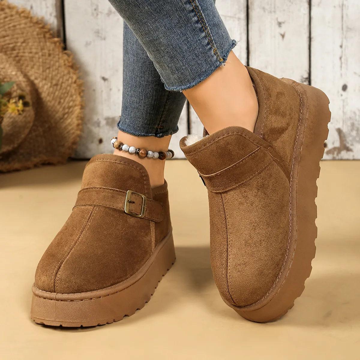 Round Toe Platform Boots