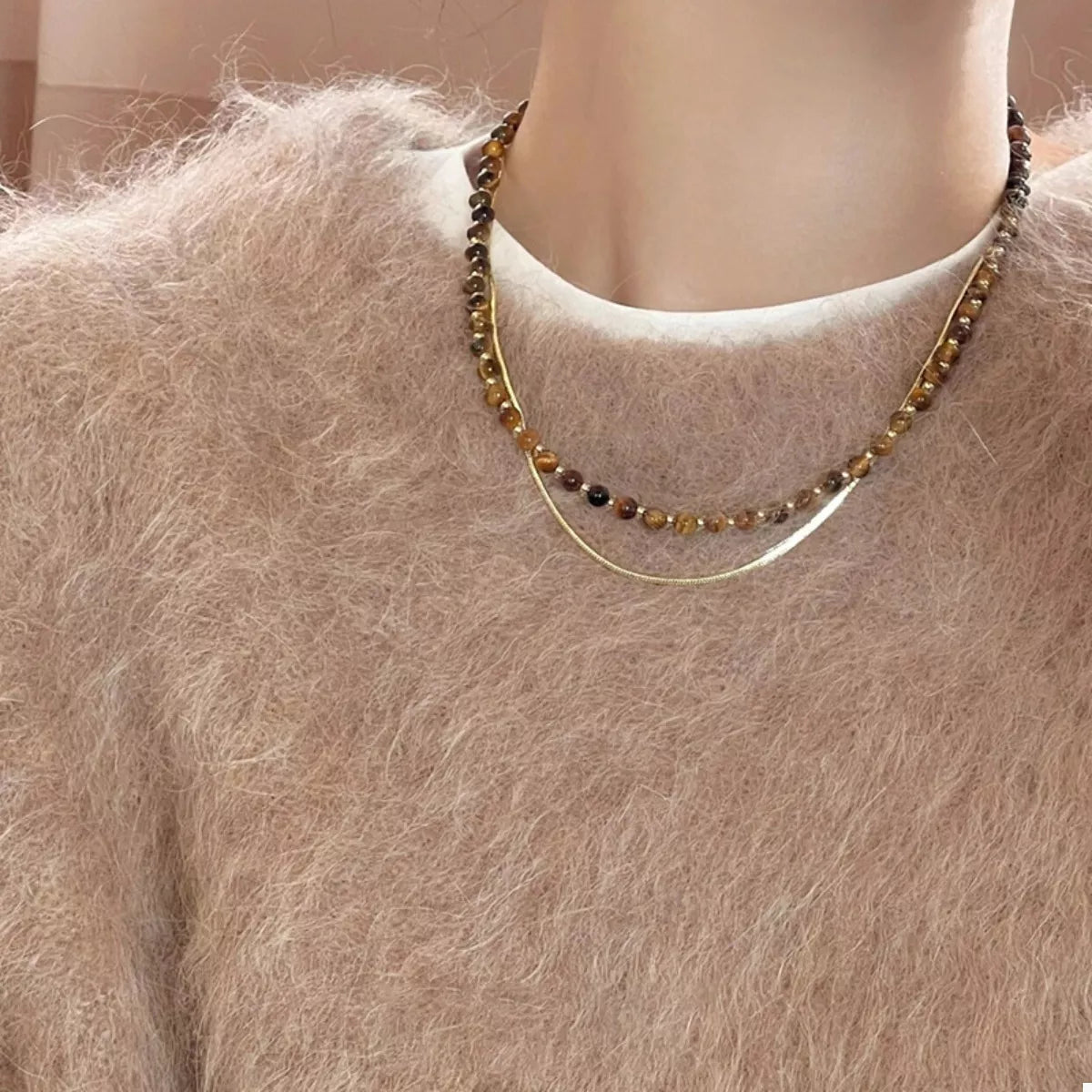 Tiger's Eye Double Layered Necklace